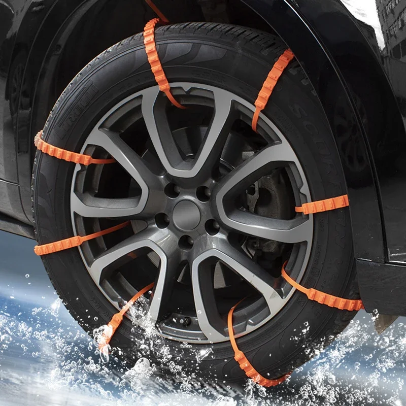 10Pcs Snow Chain Cable Tie Nylon PE Car Non-slip Chain Mat Anti Skid for Universal Tire SUV Wheel Tyre Rainy Day Belt Band