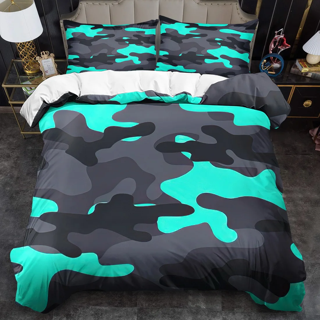 2/3Pcs Camouflage Print Duvet Cover Set, 100% Polyester Soft Breathable Bedding with Pillowcases, Machine Washable All Season