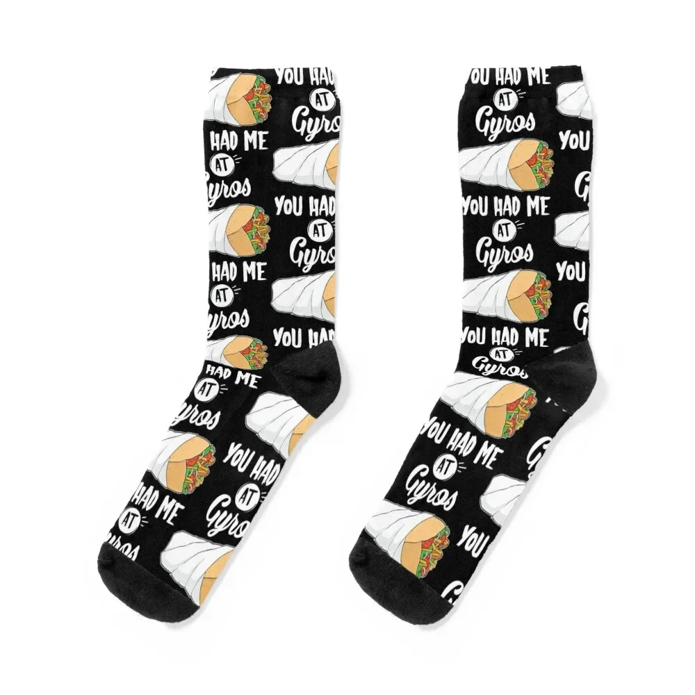 

Funny You Had Me At Gyros Greek Food print Socks funny sock Hiking boots anti-slip Women's Socks Men's