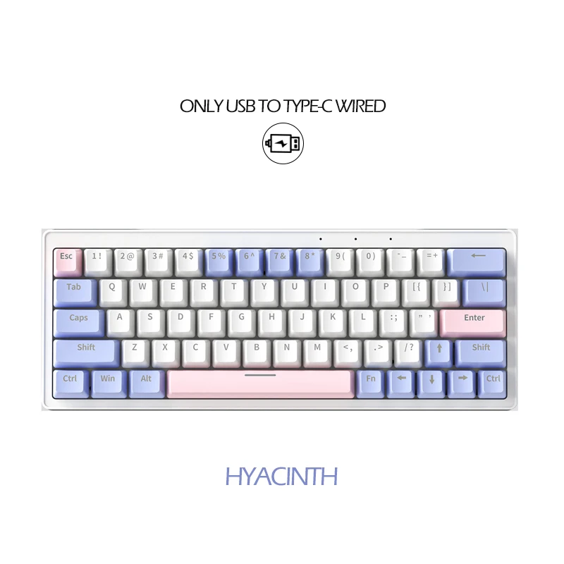 ZIFRIEND ZA63 Wired Mini Mechanical Keyboard Hot Swap RGB 63 Keys