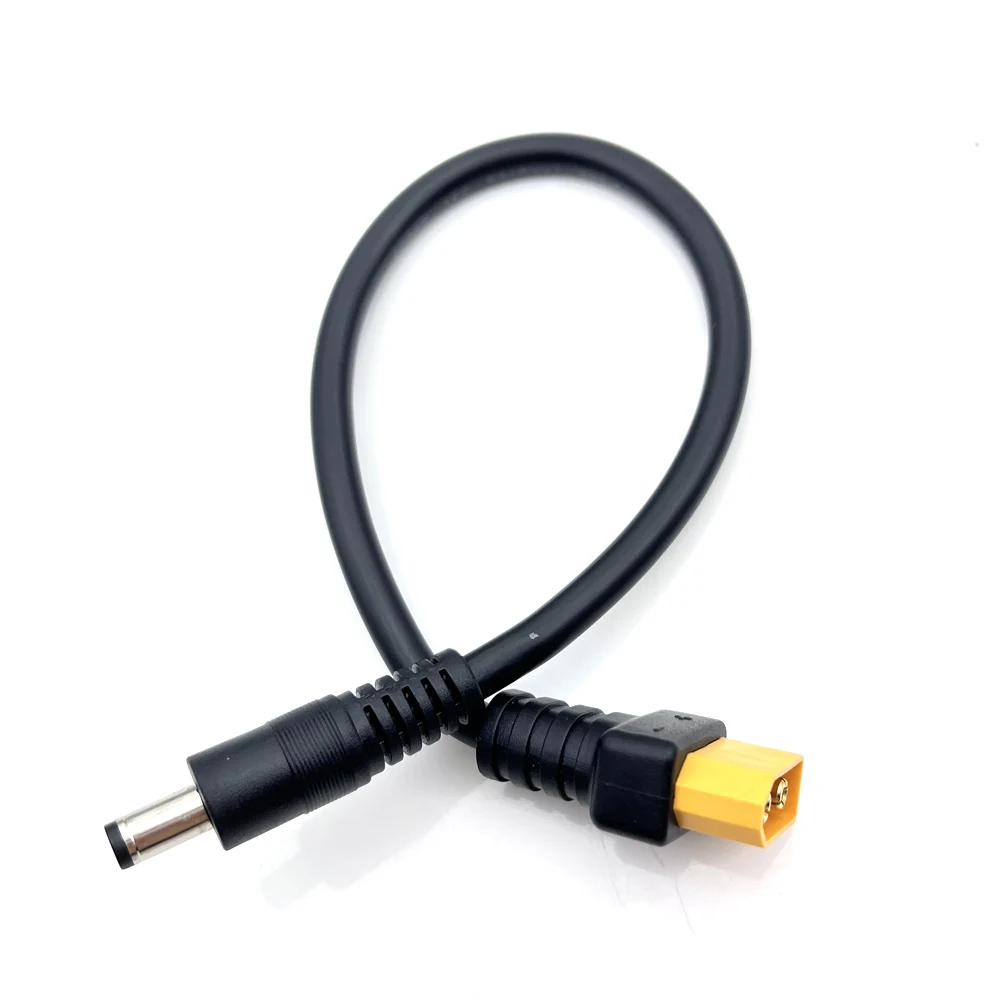 Paire de connecteurs batterie RC XT60 mâle/femelle assemblés, câbles noirs et rouges.