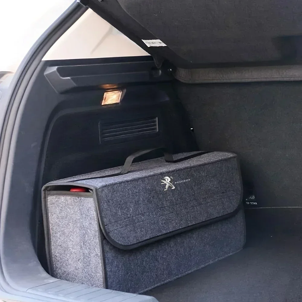 Car felt cloth storage bag folding storage box for Peugeot 308 408 508 RCZ 208 3008 2008 206 207 307 Car Gadgets