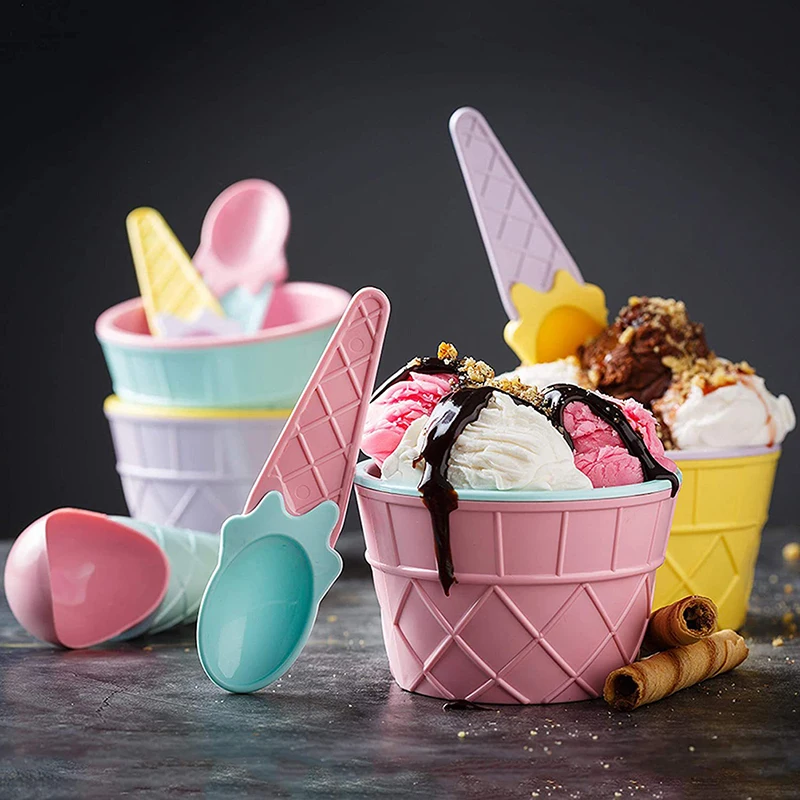 

1Pc Ice Cream Bowls Cup Kids Bowl Dessert Container Holder Ice Cream Making Mould For Kitchen Ice Cube Maker Molds