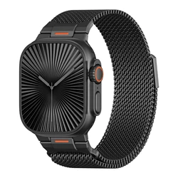 Premium Milanese Loop Stainless Steel Watch Band Bracelet - 38 40 41mm (Black)