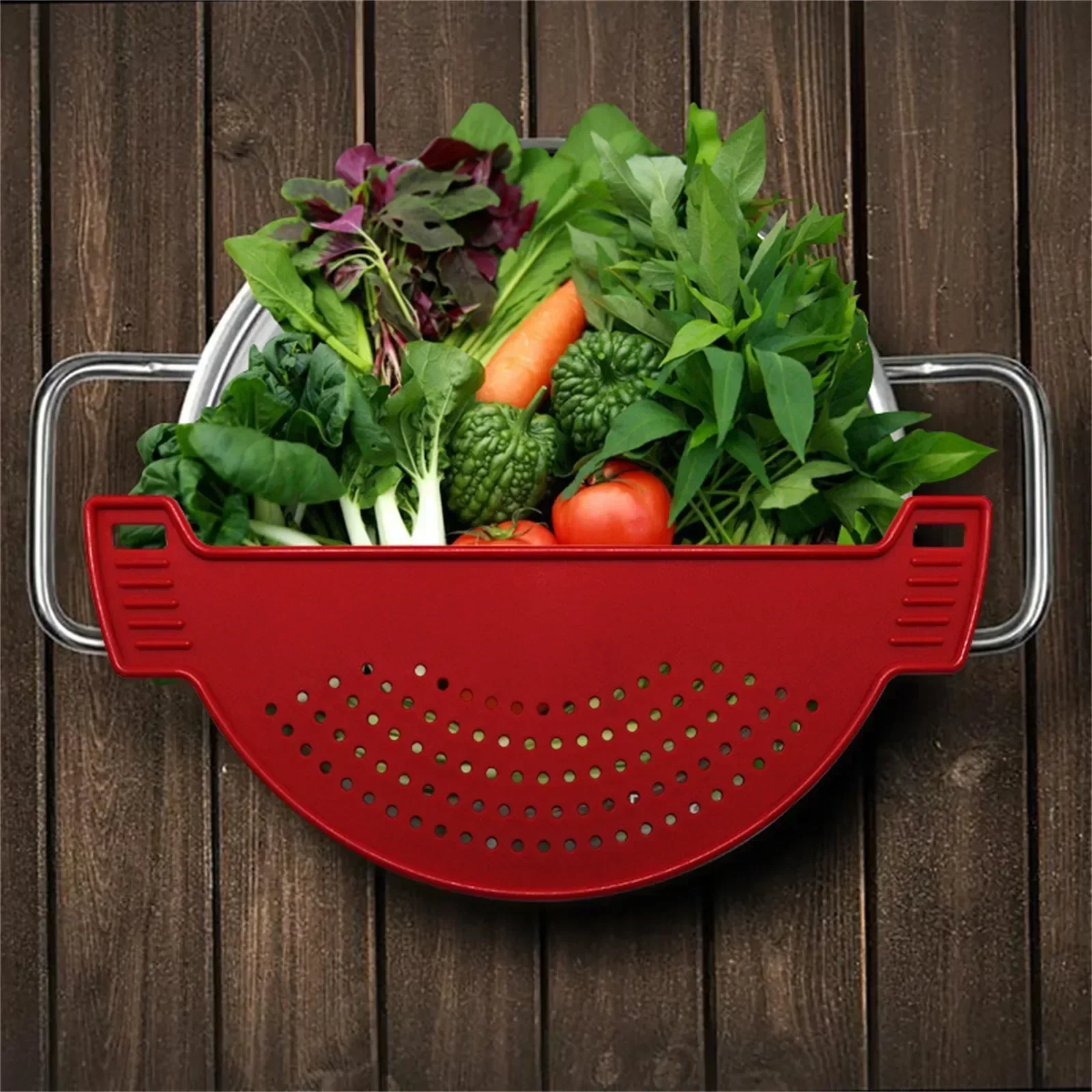 Universal Silicone Pasta Strainer, Clip-On Drainer for All Pots, Anti-Spill Kitchen Tool, Easy Clean Home Cooking Accessory