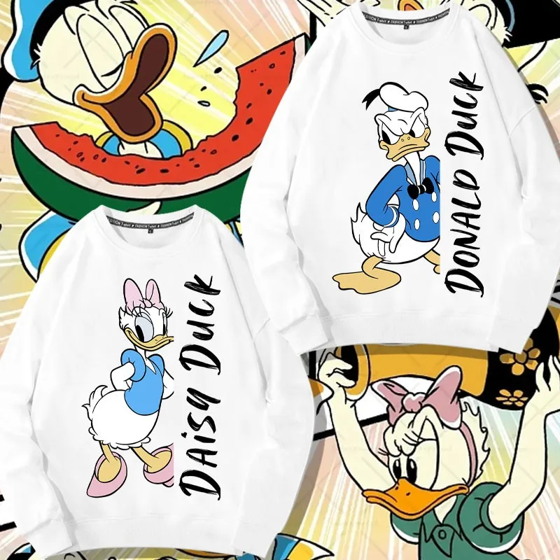 

Disney Donald Duck Daisy Couple Dress Couple Round Neck Hoodie Animation Around Bf Lazy Coat Male Autumn