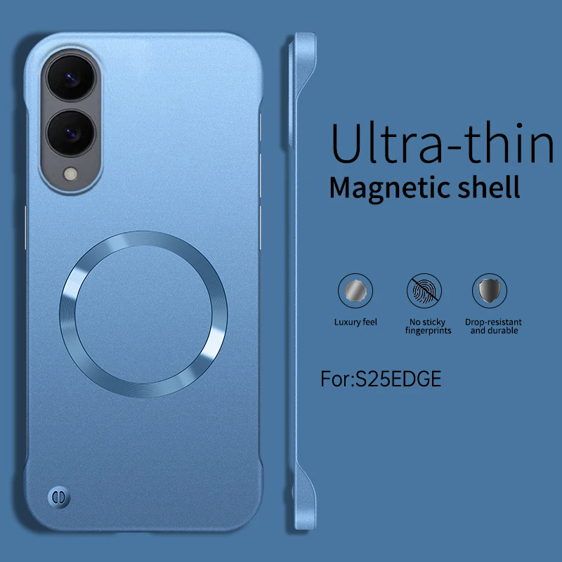 Matte Metall-Dünne PC Rahmenlose Magnetische Magsafe-Hüllen für Samsung S25 Edge FE S24 S23 S25 S26 Ultra S22 Plus A56 5G Armor Cover – Detail 13