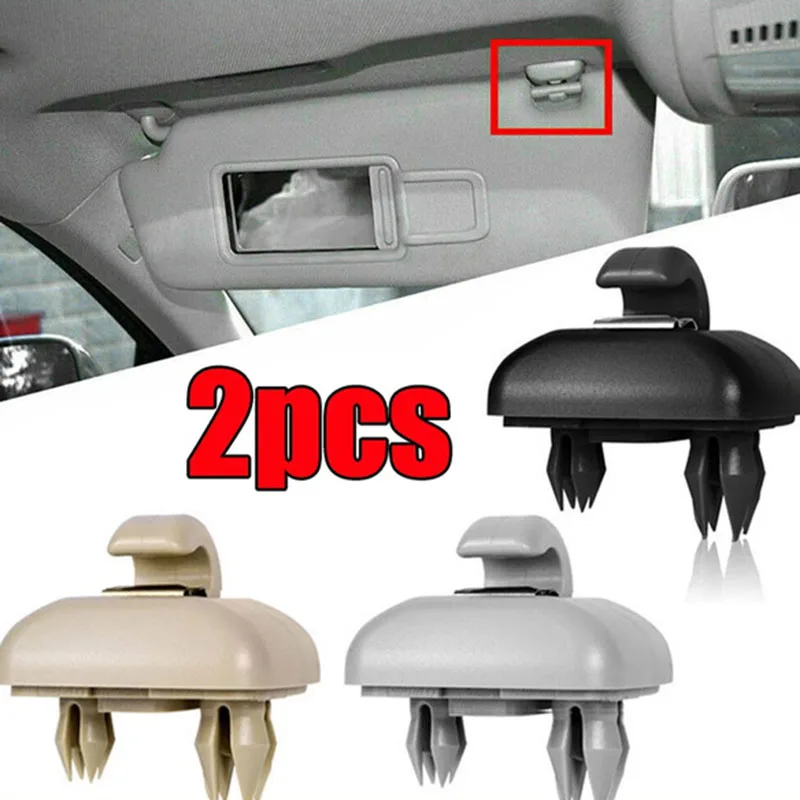 2 Stuks Auto Zonneklep Fermo Haak Gesp Zwart Grijs Beige Clip Di Fissaggio Houder Beugel Voor Audi A6 C5 A4L A6L Q5 Q3 A5 C6