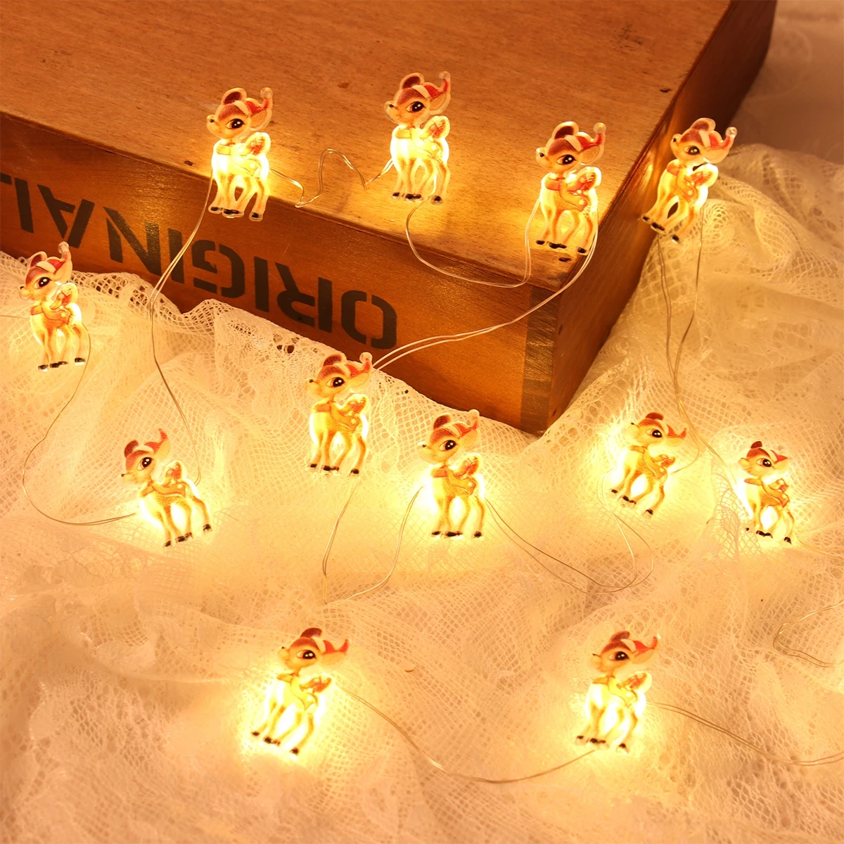 2M Christmas String Lights Santa Claus Snowman Elk Led Light Merry Christmas Decorations 2023 Xmas Tree Ornament New Year Light