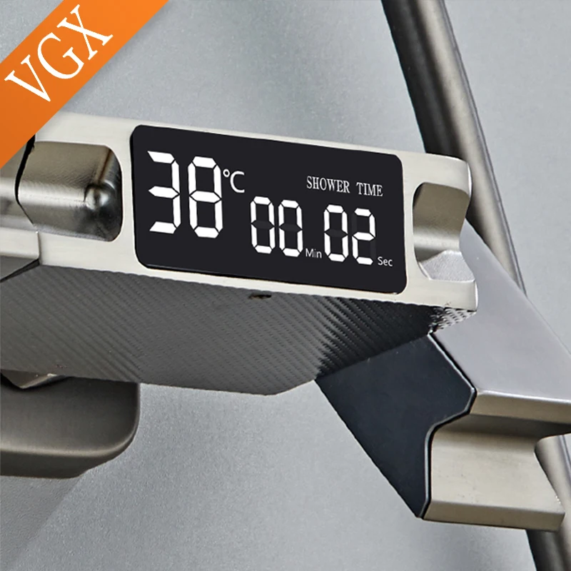 VGX Smart Shower System Intelligent Bathroom Digital Display Shower Faucet Set 4-way Rainlfall Bathroom Mixer Bidet Set shower faucet set