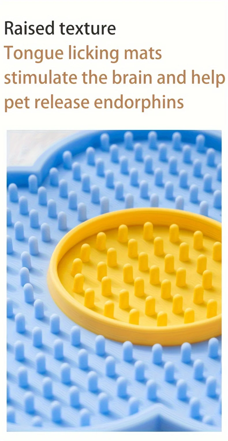 Lovely Flower Lick Mat for Dogs Cats Slow Food Plate Slow Feeder Non-Slip Suction Cups Silicone Dog Pet Slow Food Licking Pad