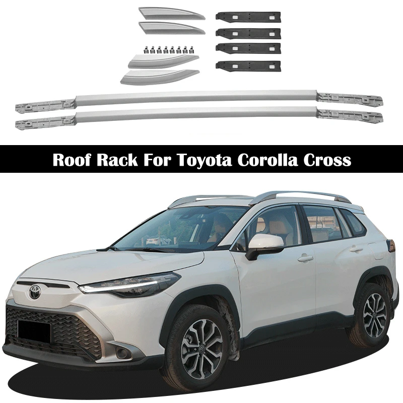 For Toyota Corolla Cross 2022 ABS Glossy Black Roof Racks Rails Bars