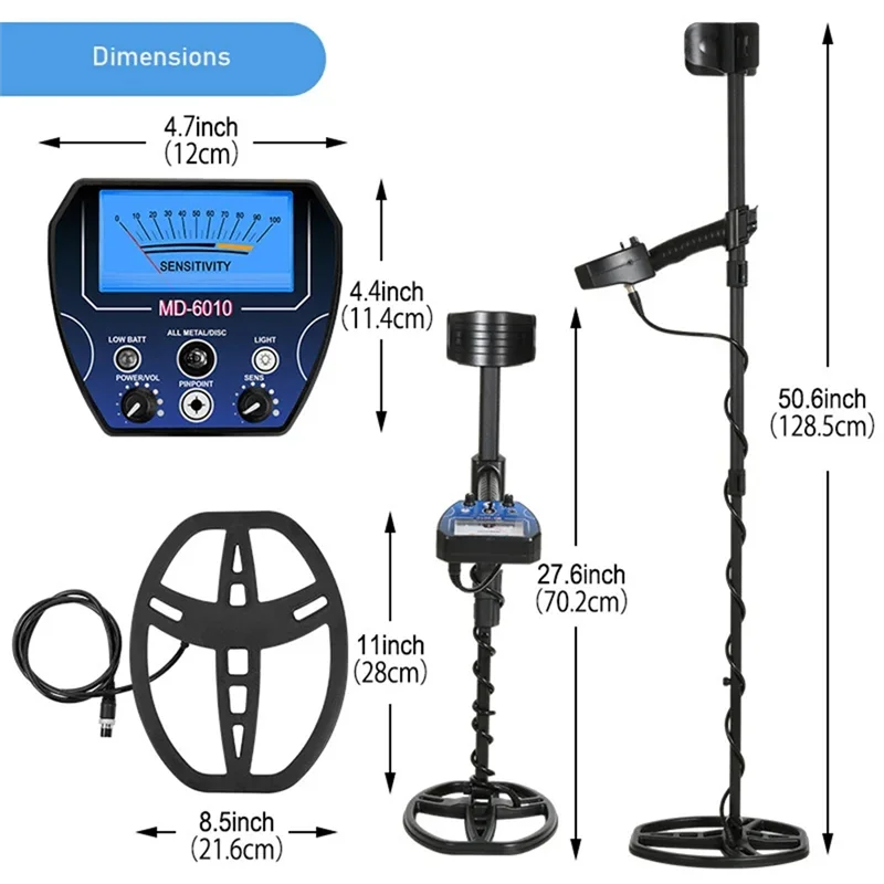 VVNB-High Sensitivity Underground Gold Detector Anti-Interference Handheld Metal Detector Outdoor Waterproof Treasure Hunter
