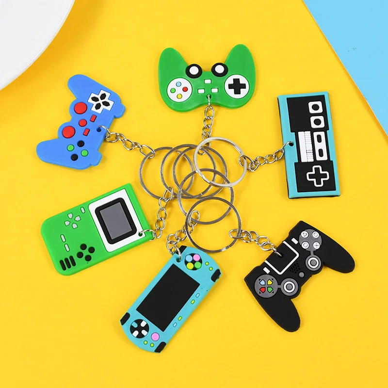12Pcs Video Game Controller Keychain Kids Toy Gift Boys Birthday Party Favors Decor Goodie Pinata Fillers Gamepad PVC Keychains