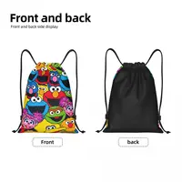Custom Sesame Street Cookie Monster Drawstring Bags for Training Yoga Backpacks Men Women Happy Elmo Sports Gym Sackpack 2