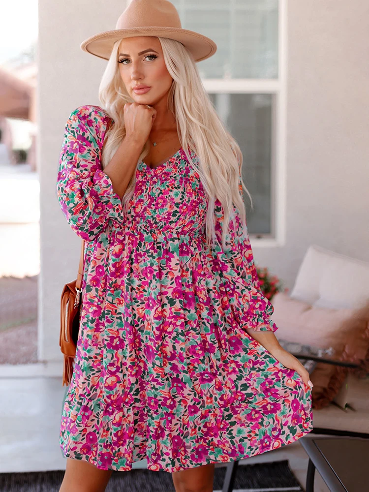 Jastie-Autumn-New-Floral-Dress-Bohemian-Retro-A-Line-High-Waist-Beach ...