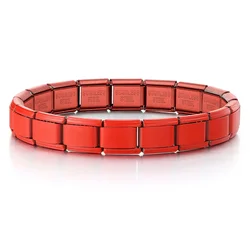 Starry Colors Italian Charm Stainless Steel Bracelet Set - 18 Pieces Wholesale Jewelry (Starlight red)