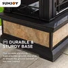 Smith Collection Patio Wood Burning Steel Fireplace with Chimney, Outdoor Fireplace, Spark Screen, Fire Poker, and Removable 5