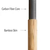 Bamboo Trekking Poles Carbon Fiber Hiking Sticks Portable 5-Section Foldable Outdoor Walking Sticks Walk Cane Climbing Equipment 3