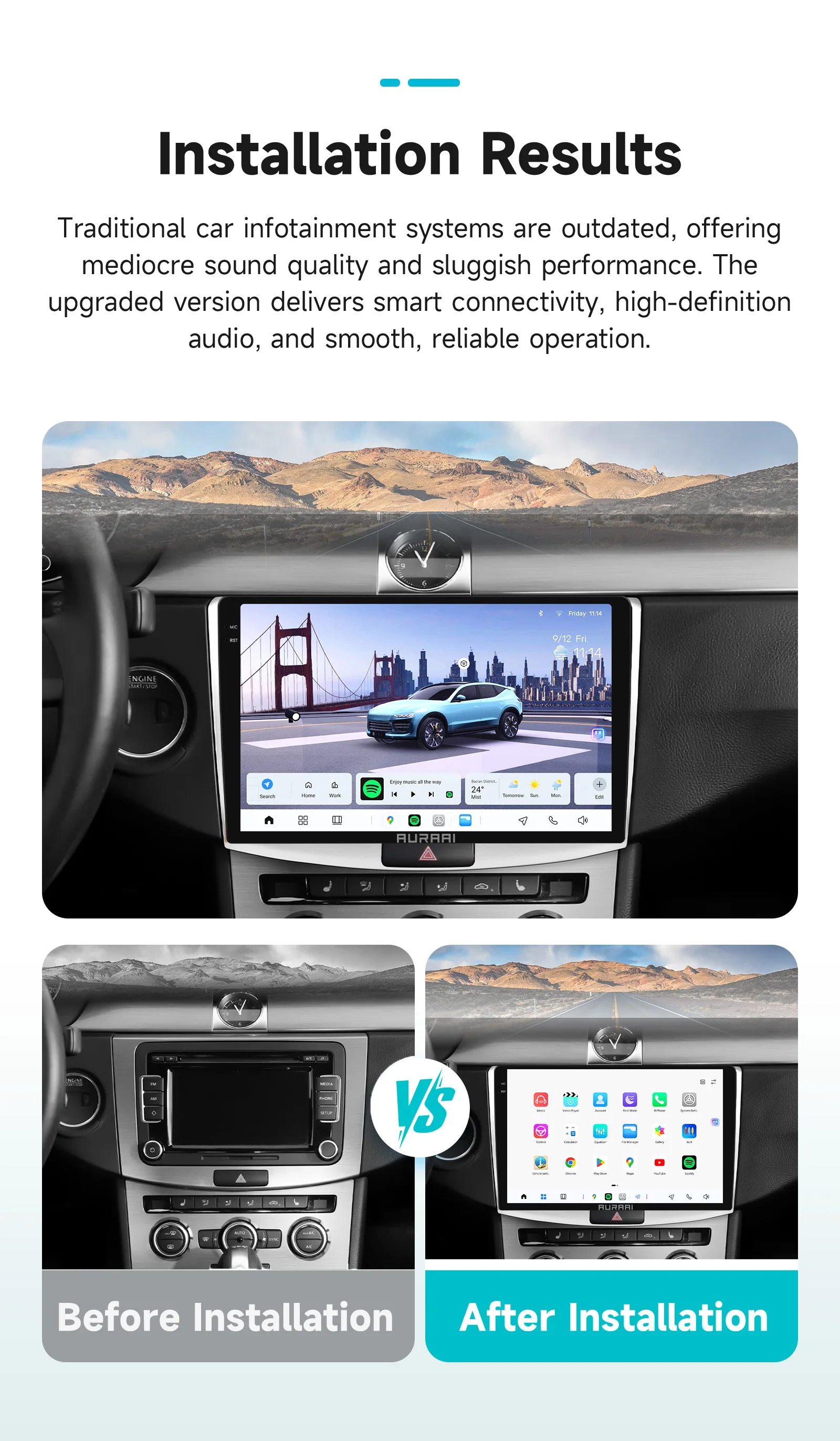 8G+256G AURAAI 2K Screen For Passat B7 B6 CC 2010-2015 Car Radio CarPlay Android Auto 4G WIFI GPS BT DSD ADAS Dual Mic 360Camera