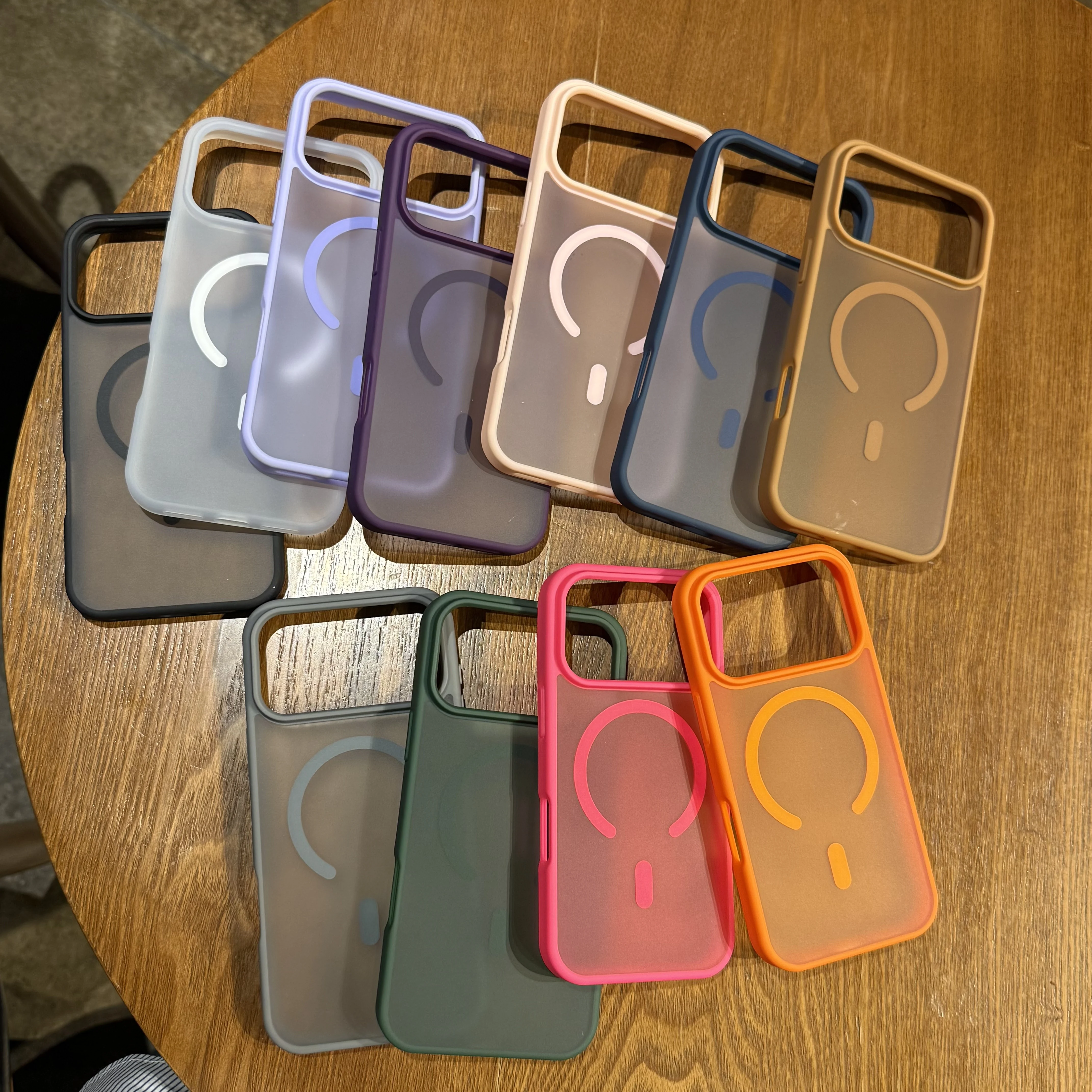 Translucent Matte MagSafe Case with Magnetic Wireless Charging and Shockproof Protection
