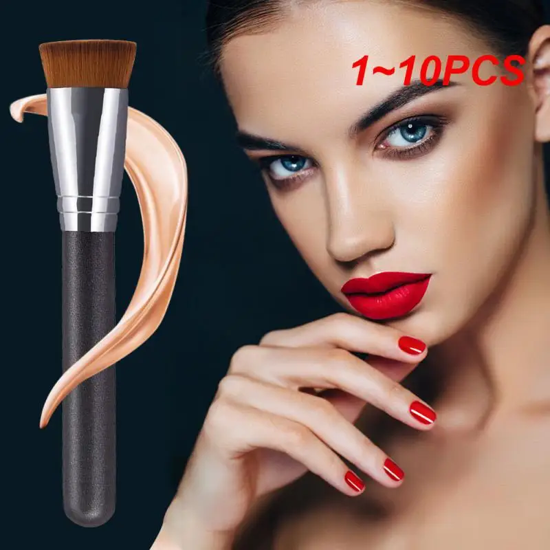 

1-10 шт. кисть для основы, плоская головка, кисти для макияжа, профессиональная косметическая Кисть для макияжа, свободные кисти для пудры, румян, женский макияж