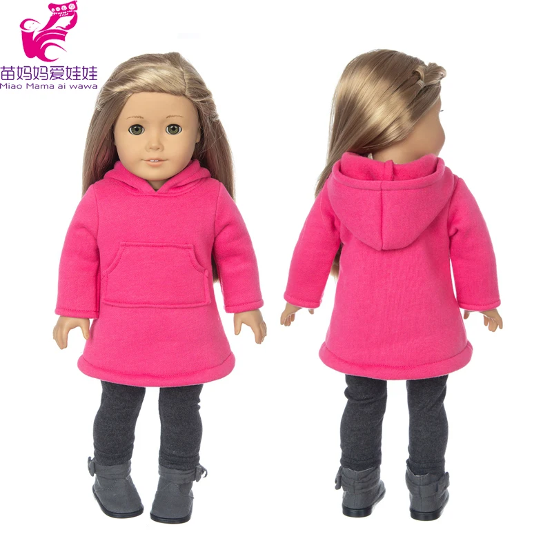 18 Inch Girl Doll Blue Blouse Tie A Knot Flower Dress Baby Doll Clothes Baby Girl Gifts 4