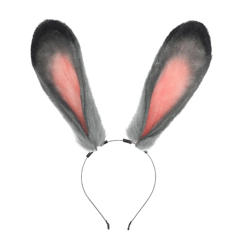 

Lovely Bunny Ear Shape Hair Hoop Cute Hair Holder Live Broadcasting Spring Cosplay Party Headwear for Teens Woman