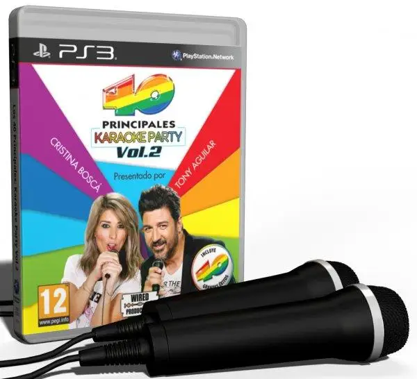 40 main Karaoke Part 2 + 2 Mic Ps3 games Playstation 3 Namco Bandai