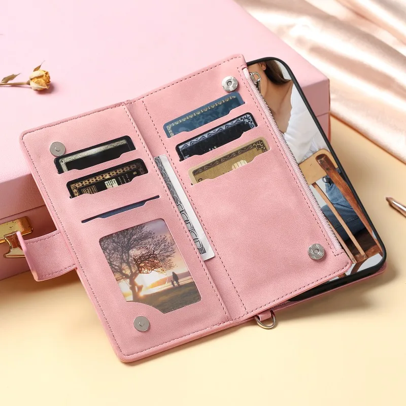 Luxury Leather Zipper Wallet Case Cover