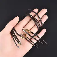 Collier en corde de cire en cuir noir de 2mm, Tube en acier inoxydable, fermoir, bricolage, colliers unisexes, chaîne, accessoires de bijoux, nouveau 2