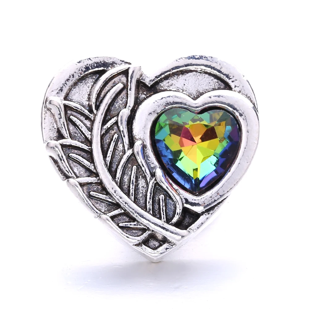 20PCS Colorful Crystal Rhinestone Flower 18mm Metal Snap Buttons Fit DIY Snap Button Bracelet