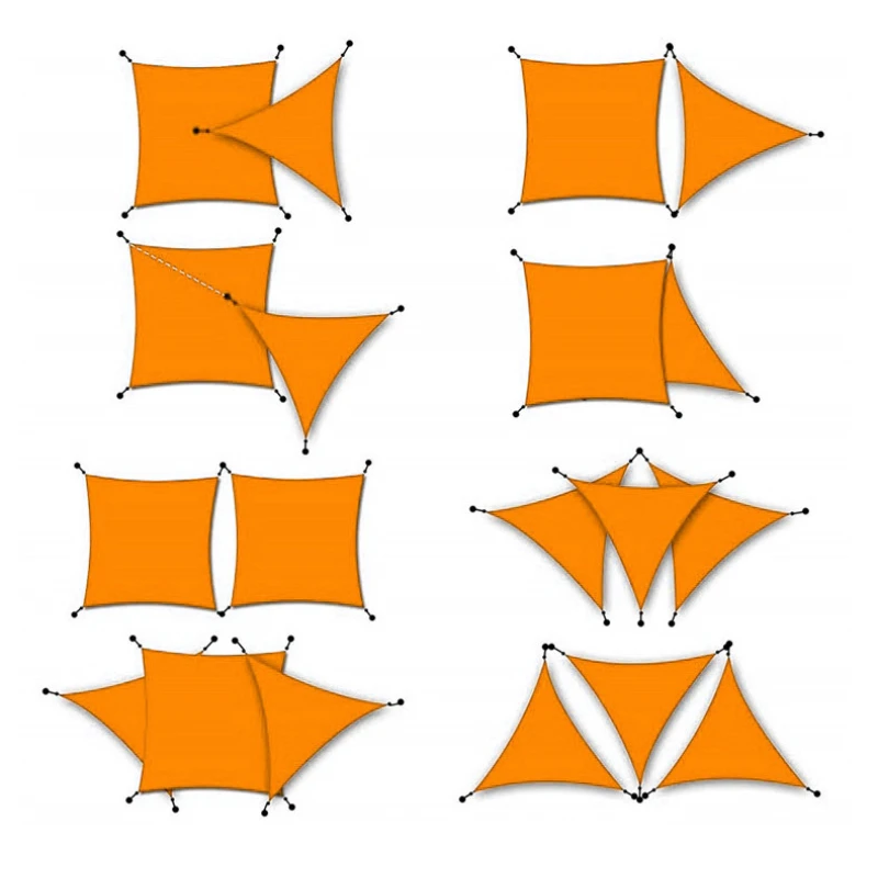 2m/3m/4m/5m/6m Sun Shelter Waterproof Sun Shade Sail Square Rectangle Triangle Garden Terrace Canopy Pool Shade Camp Hiking Yard 6