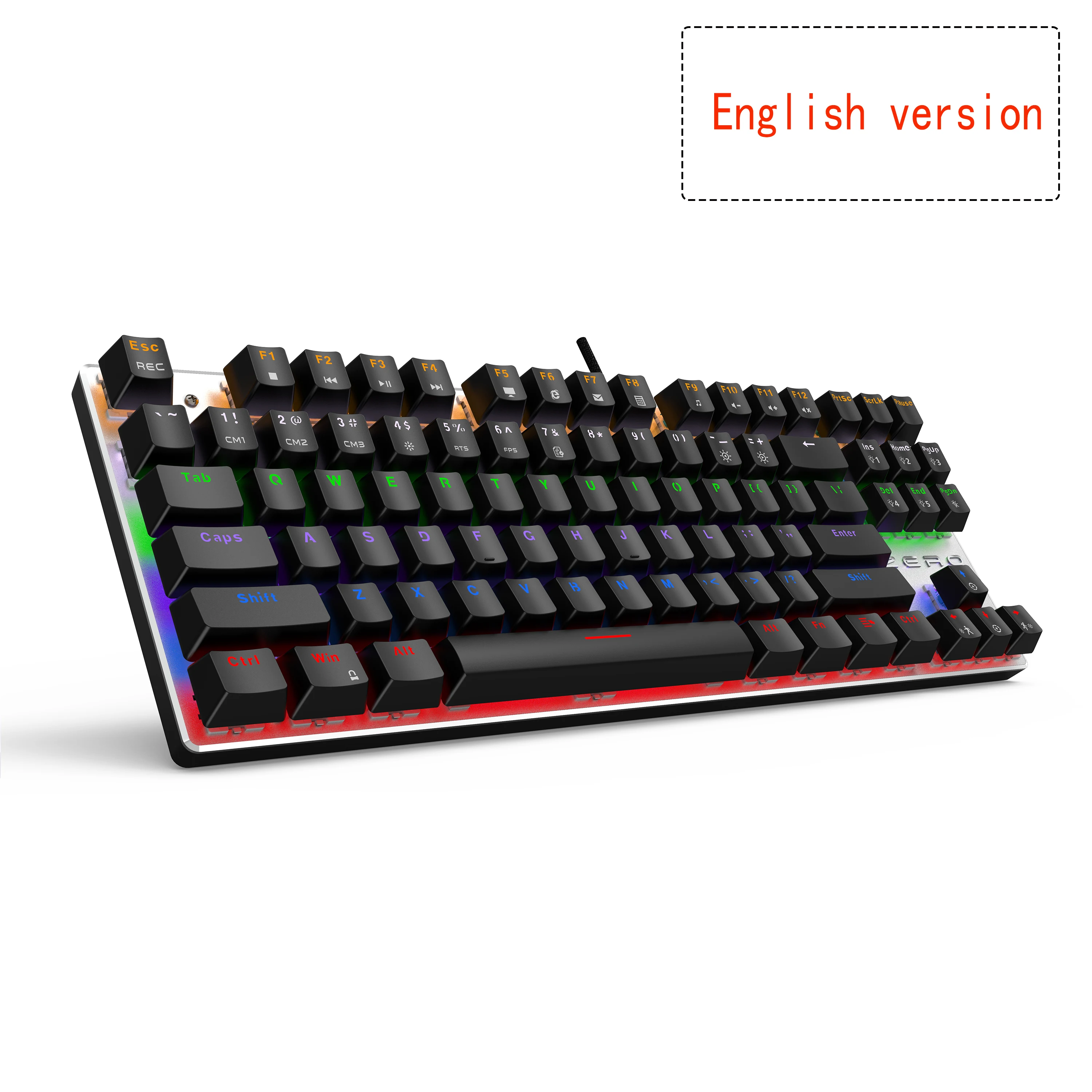 pc keyboard Metoo  Edition Mechanical Keyboard 87 keys Blue Switch Gaming Keyboards for Tablet Desktop  Russian sticker mini keyboard pc Keyboards