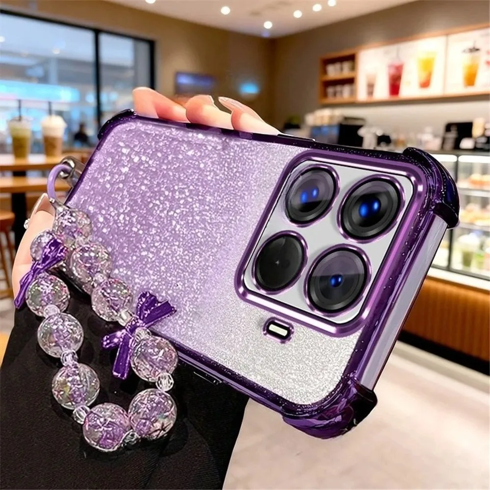Luxury Glitter Shockproof Phone Case with Lanyard Chain