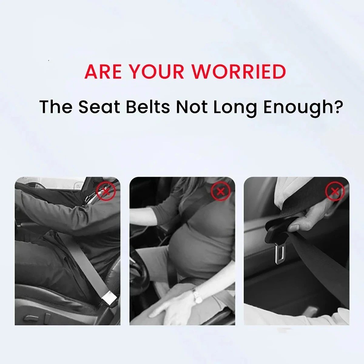 Seat Belt Extender Car Seat Belt Clip Extension Plug Safety Seat Lock Extender Suitable for Tesla Benz Car Accessories