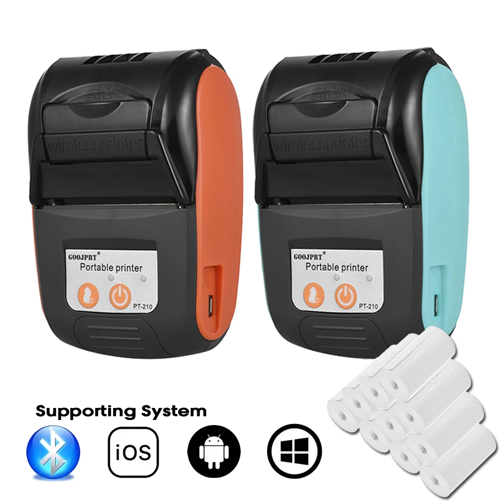 Goojprt Pt210 Portable Bluetooth Thermal Printer Handheld 58mm Receipt