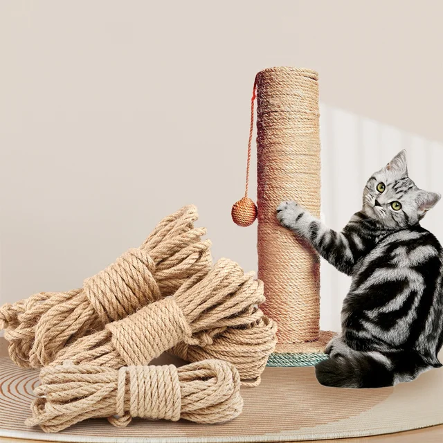 Sisal Rope Cat Tree Scratching Post Toy Cat Climbing Frame Replacement Rope Desk Legs Binding Rope for Cat Sharpen Claw Sisal Rope Cat Tree Scratching Post Toy Cat Climbing Frame Replacement Rope Desk Legs Binding Rope for Cat Sharpen Claw
