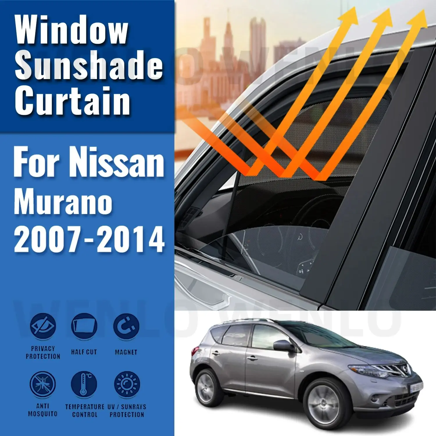 

For Nissan Murano Z51 2007-2014 Magnetic Car Sunshade Visor Front Windshield Curtain Rear Side Baby Window Sun Shade Shield