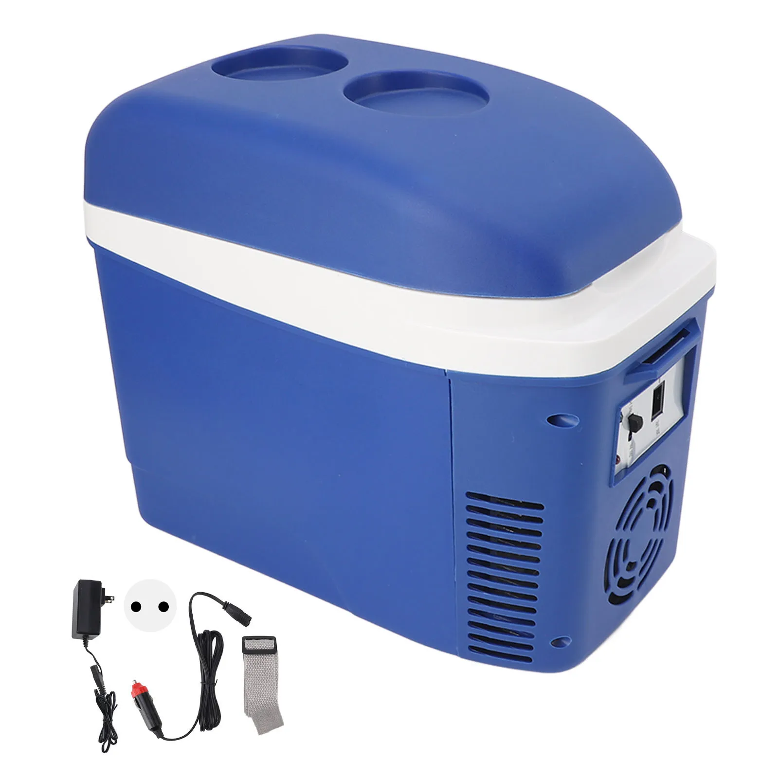 Car Fridge DC 12V Cigarette Lighter 7L Mini Car Refrigerator 100 To 240V Semiconductor Cooling Portable with Strap for Camping