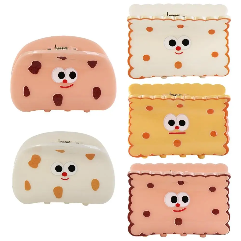 

Заколка-краб для волос в Корейском стиле с печеньем, заколка для волос, ацетатная заколка для волос, аксессуары для волос, держатель для конского хвоста, заколка с печеньем и акулой