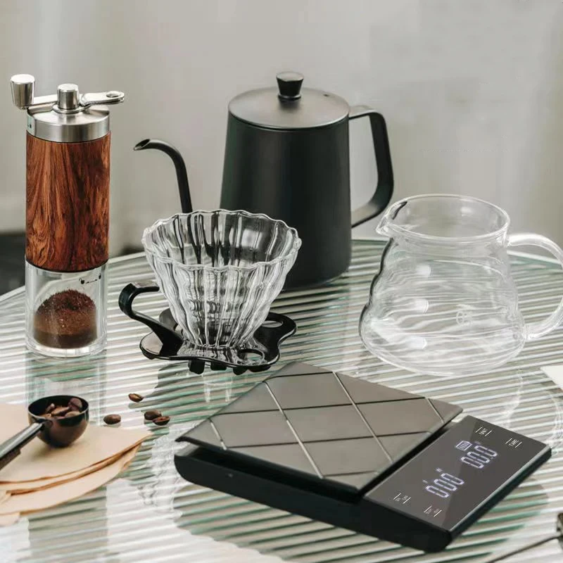Description Picture 2 of itemCoffee Set Six-Piece Set Hand Brewed Coffee Basic Stylish Coffee Cup Mug Grinder Filter Paper Accessories Cafe Coffeeware Glass