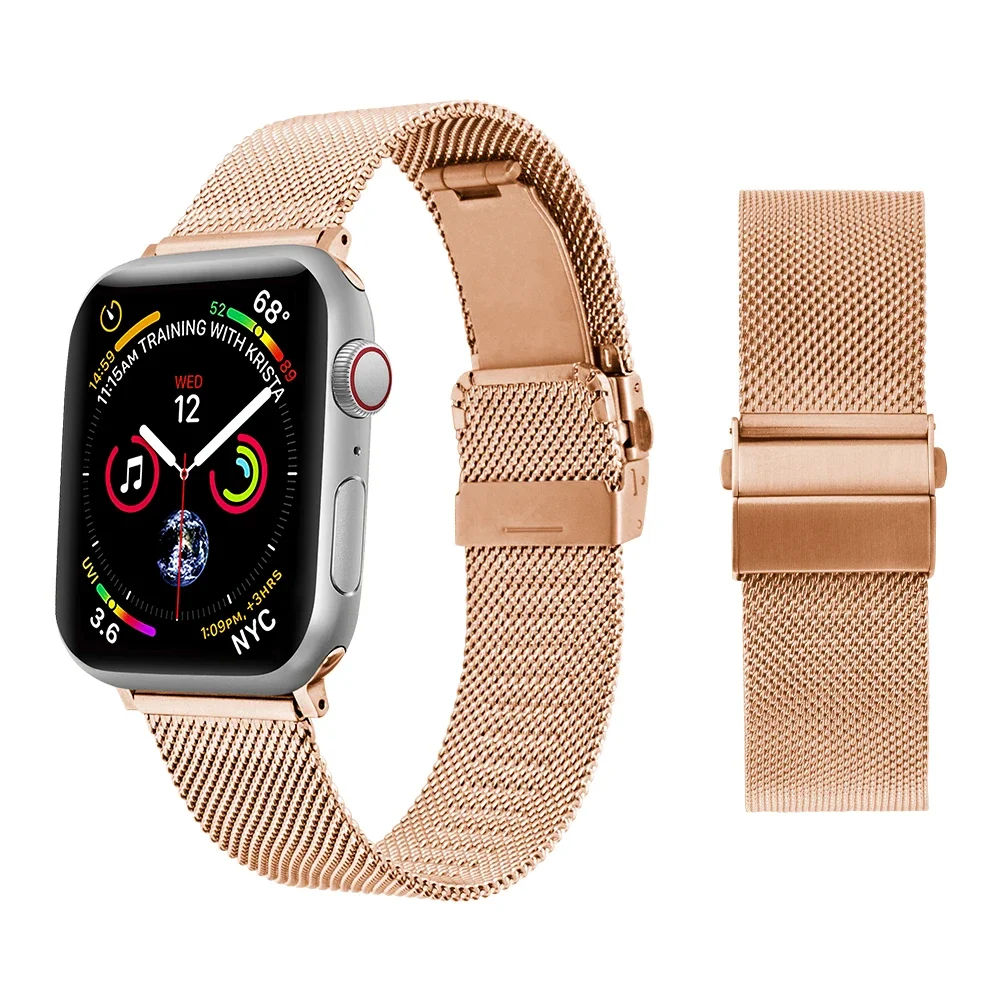 Steel mesh rose gold
