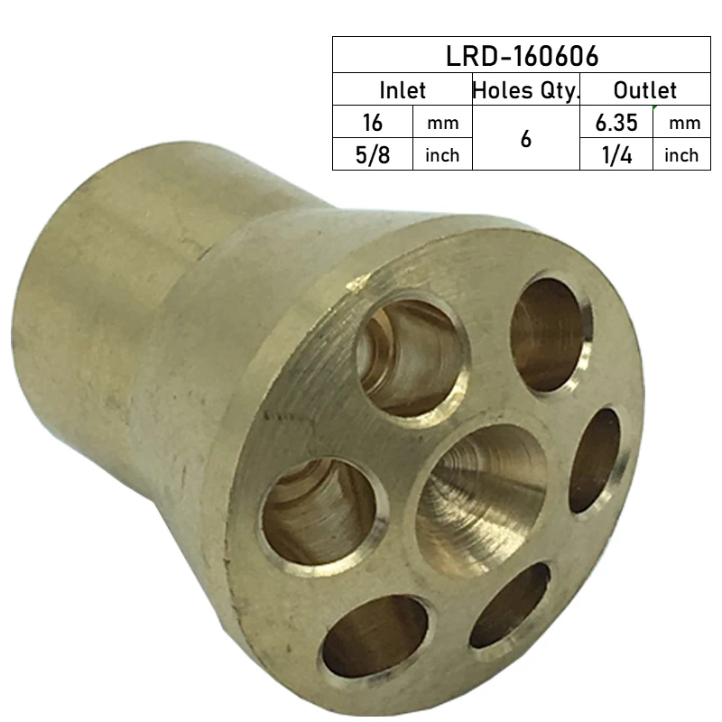 6holes brass refrigerant distributor suitable for more than 5KW