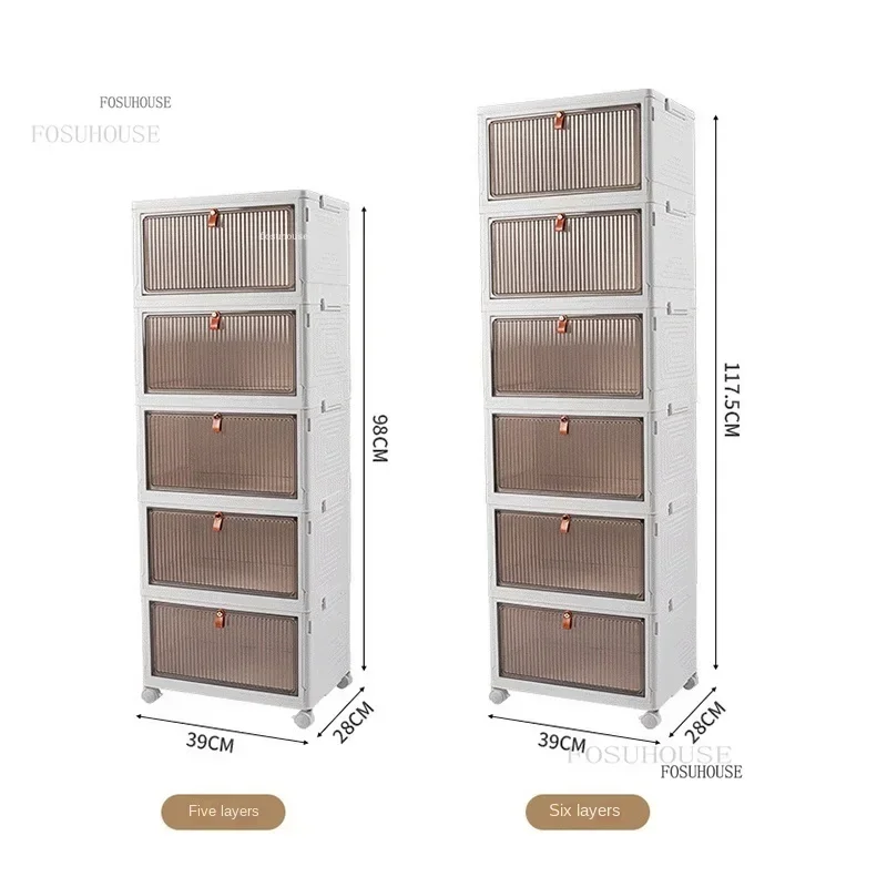 Nordic Kitchen Trolleys Removable Kitchen Storage Trolley Cart Furniture Plastic Transparent Foldable Auxiliary Cart with Wheels