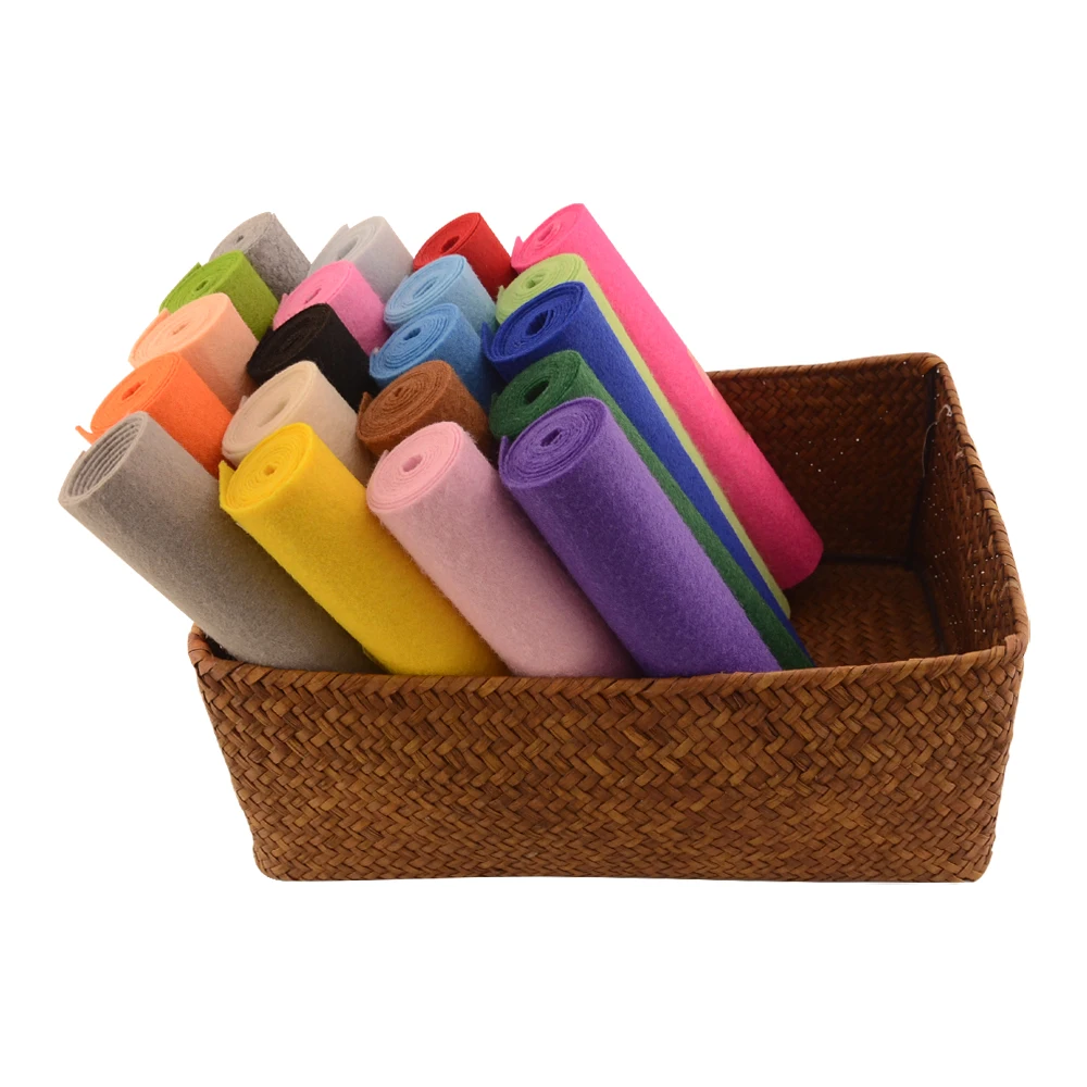 Felt fabric sheet 50*40cm Needlework Polyester Felt Fabric For Patchwork DIY Dolls Felt Crafts Materials Not Soft Upholstery Fabrics 1.0mm