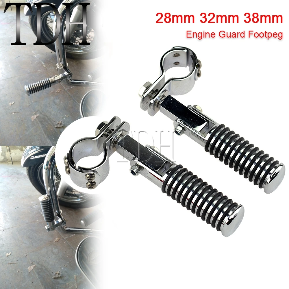 

Engine Guard Highway Bumper Foot Pegs For Harley Honda Suzuki Kawasaki Chopper 1-1/8" or 1-1/4" or 1-1/2" Crash Bar Mount Clamp