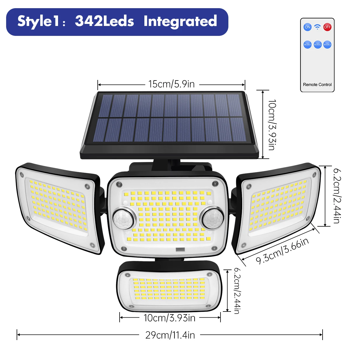 Luces Solares Para Exteriores Con Sensor De Movimiento, 100 LED - 1000