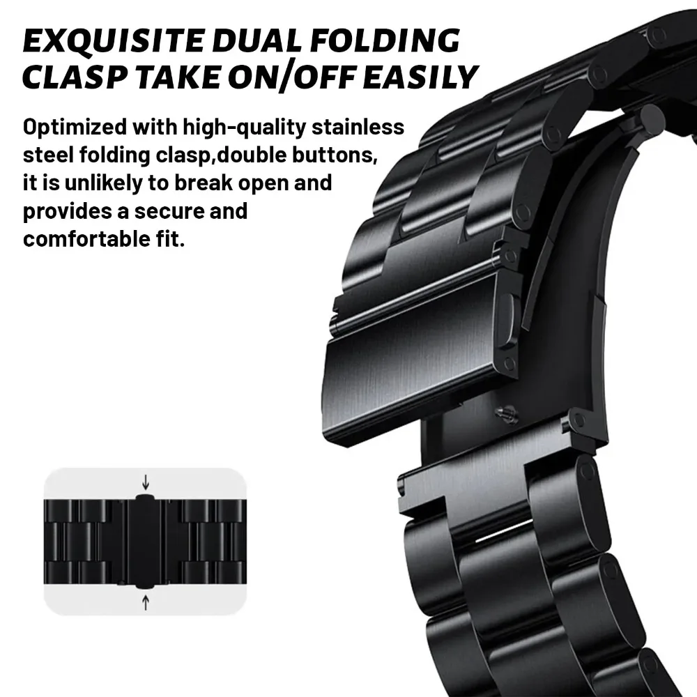 Premium Stainless Steel Watch Strap - Sleek Metal Bracelet