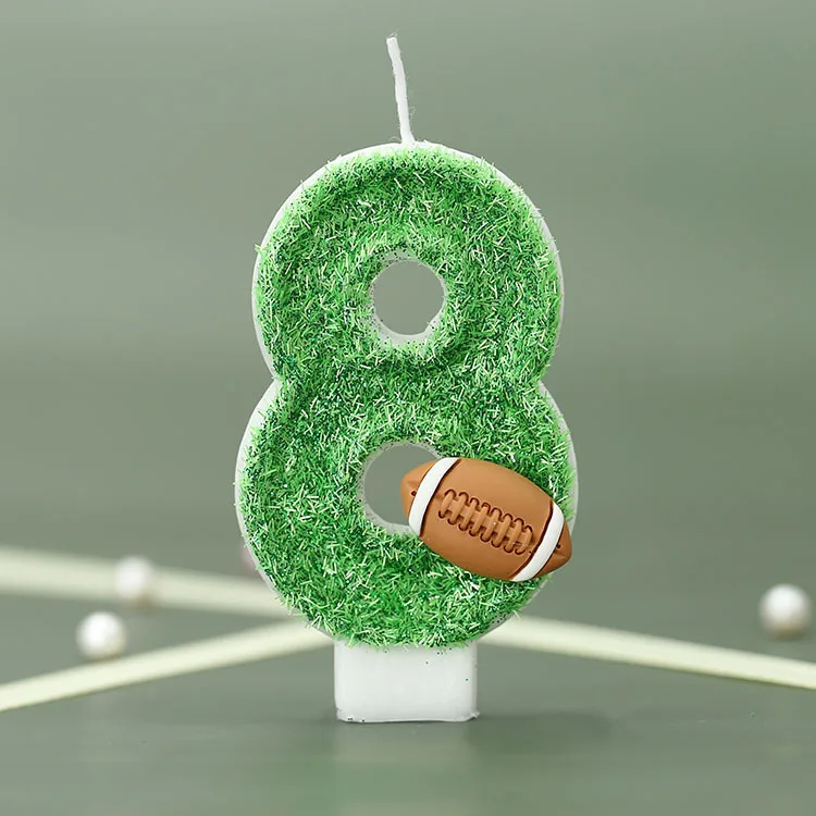 Candela verde numero 18, candele con numero di calcio per